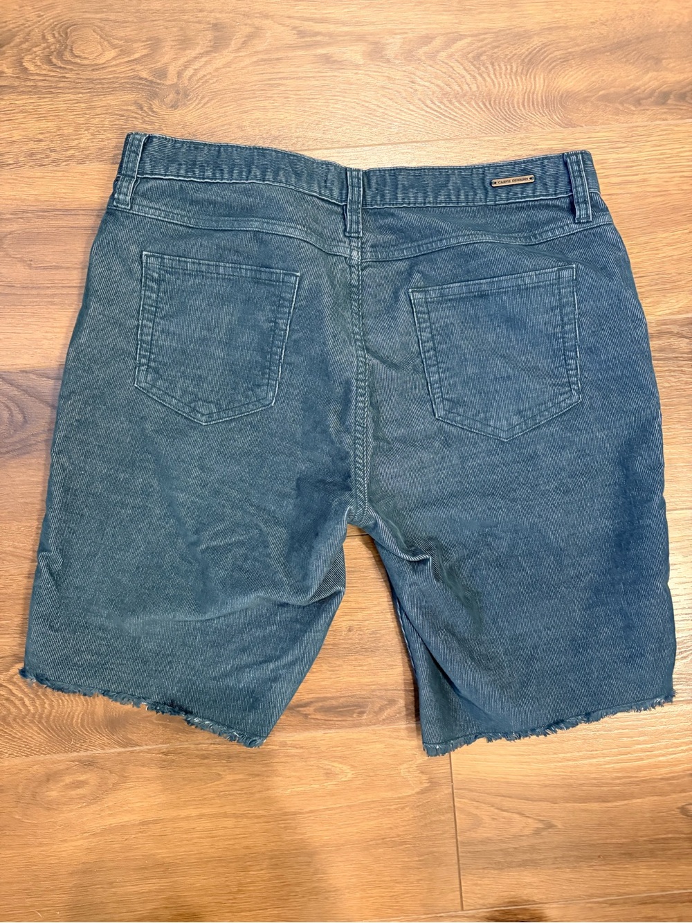 Carve Designs Oahu Blue Green Eden Corduroy Shorts 10” inseam raw seam size 6 - Picture 2 of 4